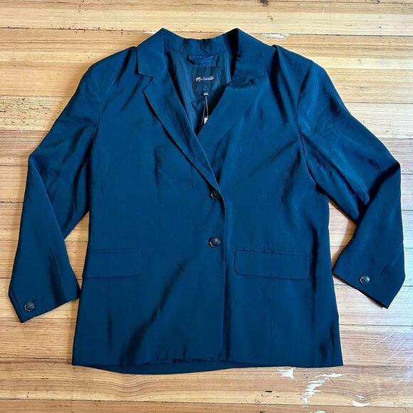 Madewell Relaxed Blazer in Softdrape Black Size L. NWT. - Picture 6 of 16